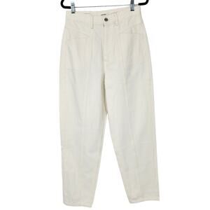 GRLFRND Audrey Slim Leg High Rise Denim Cotton Pants In White Lights Size 26